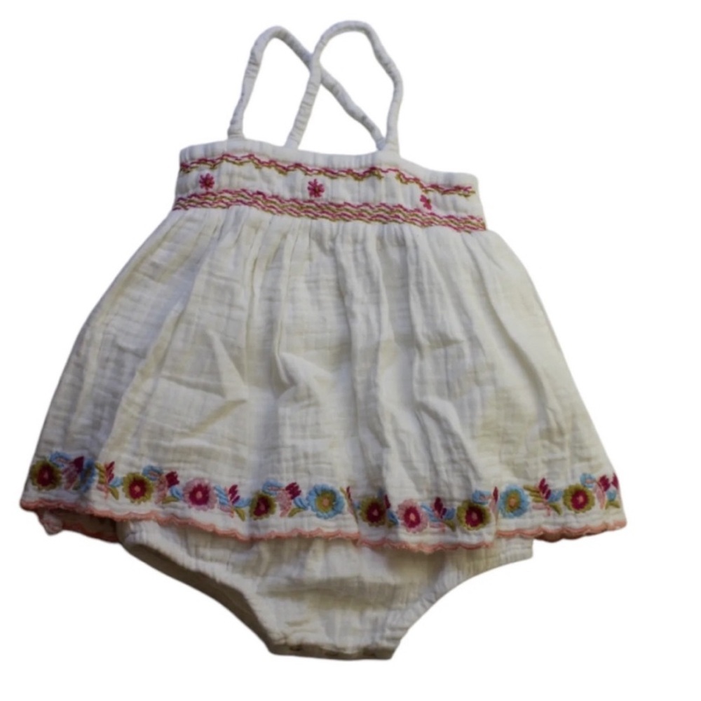 Louise Misha White Embroidered Dress
